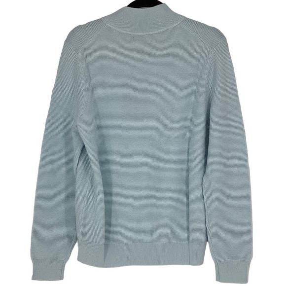 NEW! NAADAM Sz Medium Blue Cotton Cashmere Textured Zip Up Jacket $450 msrp J-18 - Picture 2 of 11